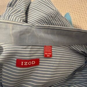 Izod Light Blue and White Striped Shirt